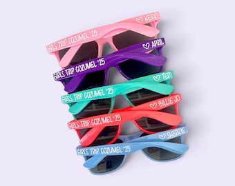 Personalized Sunglasses for Girls Trip | Custom Vacation Sunglasses | Birthday Trip Favors | Friend Vacation Sunglasses