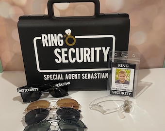 RING SECURITY Gift Set | Ring Bearer Proposal Set | Ring Security and Ring Bearer Kit  with Ring Briefcase Sunglasses Earpiece and ID Badge