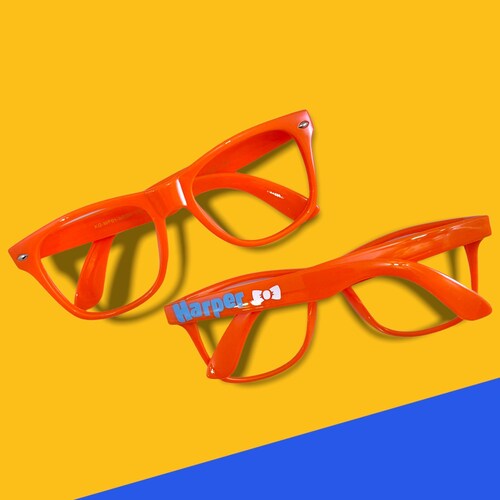 Blippi Inspired Glasses Orange Glasses Child Size Glasses Etsy