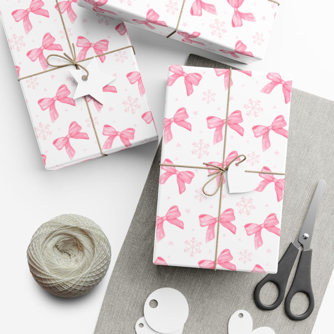Pink Ribbon Wrapper Pink Ribbon Christmas Wrapping Paper - Etsy