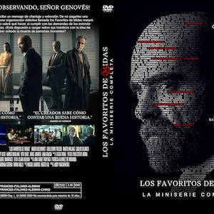 May include: DVD cover art for the Spanish-language miniseries "Los Favoritos de Midas." The cover features a close-up of a man's face, with the text "Los Favoritos de Midas" and "La Miniserie Completa" in large, bold letters. The text "Basada en la historia de Jack London" is also visible. The actors Luis Tosar, Marta Belmonte, Guillermo Toledo, and Carlos Blanco are listed.
