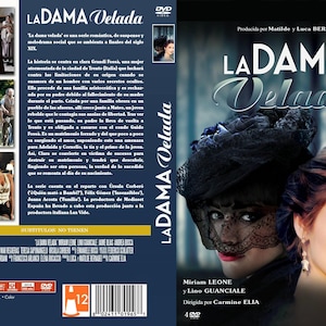 May include: DVD cover art for the film "La Dama Velada" featuring a woman in a black dress and hat with a veil. The text "La Dama Velada" is in large, bold letters on the cover. The film stars Miriam Leone and Lino Guanciale and is directed by Carmine Elia.