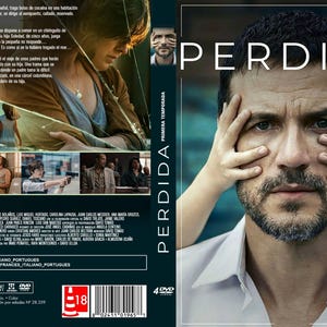May include: A DVD cover for the Spanish-language television series "Perdida" (Lost). The cover features a man with his eyes covered by the hands of two children. The text "Perdida Primera Temporada" (Lost First Season) is displayed in large, bold letters at the top of the cover.