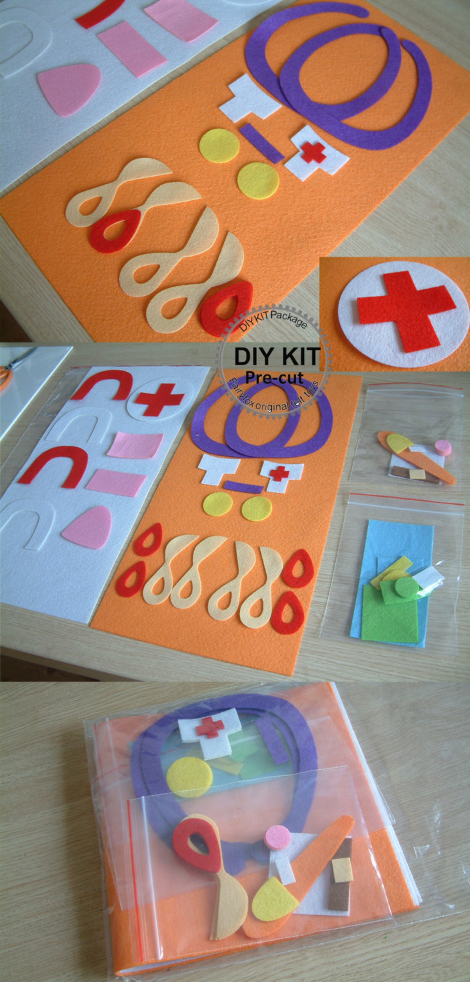Felt toysFelt Medical bag Doctor SetKT22 Etsy