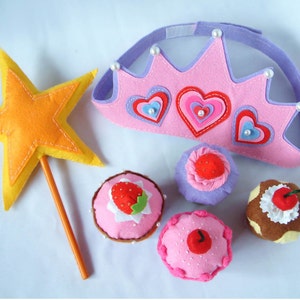Felt cake pattern-Big cupcake and birthday cupcake setPDF via Email-F25, F25A image 3