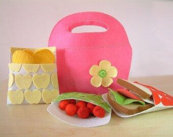 DIY Felt Spring Handbag(Black cool,Pink Spring),breakfast,tomatoes--PDF Pattern via Email--F18