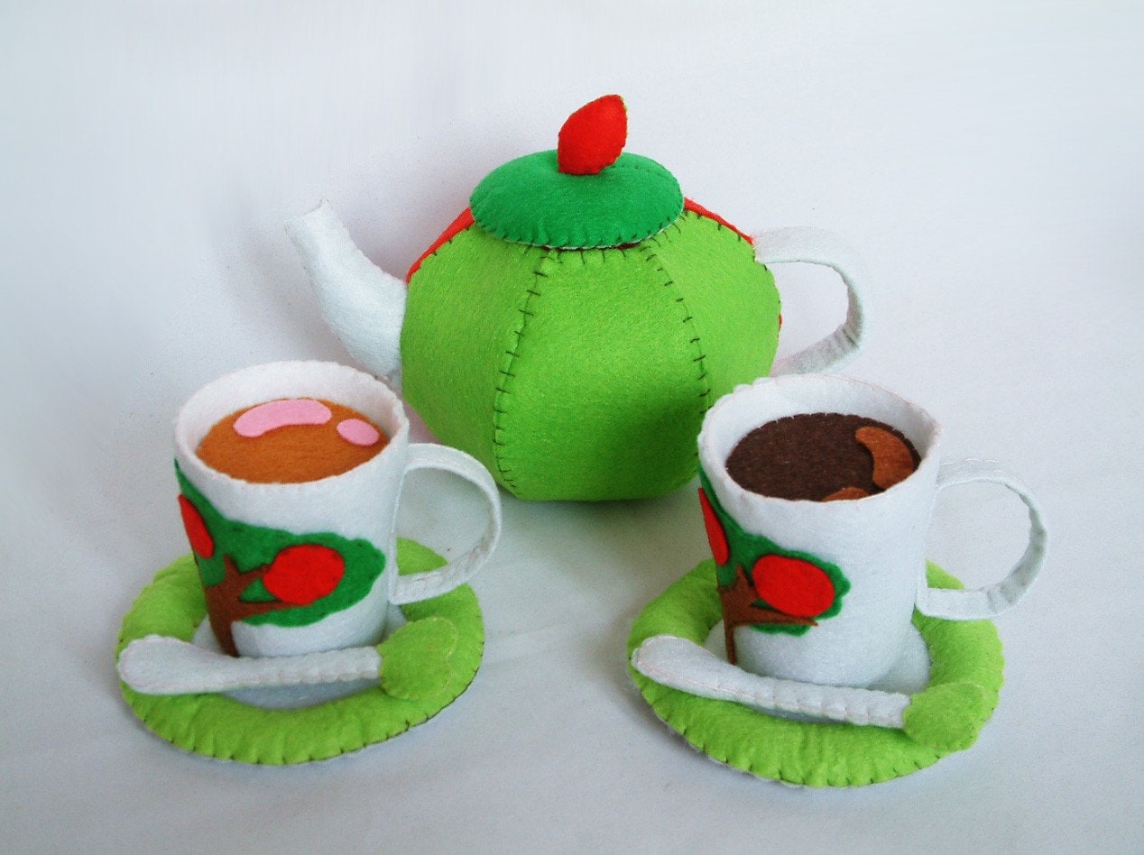 DIY Felt Apple Tea Setpdf Pattern via Emailt21 Etsy