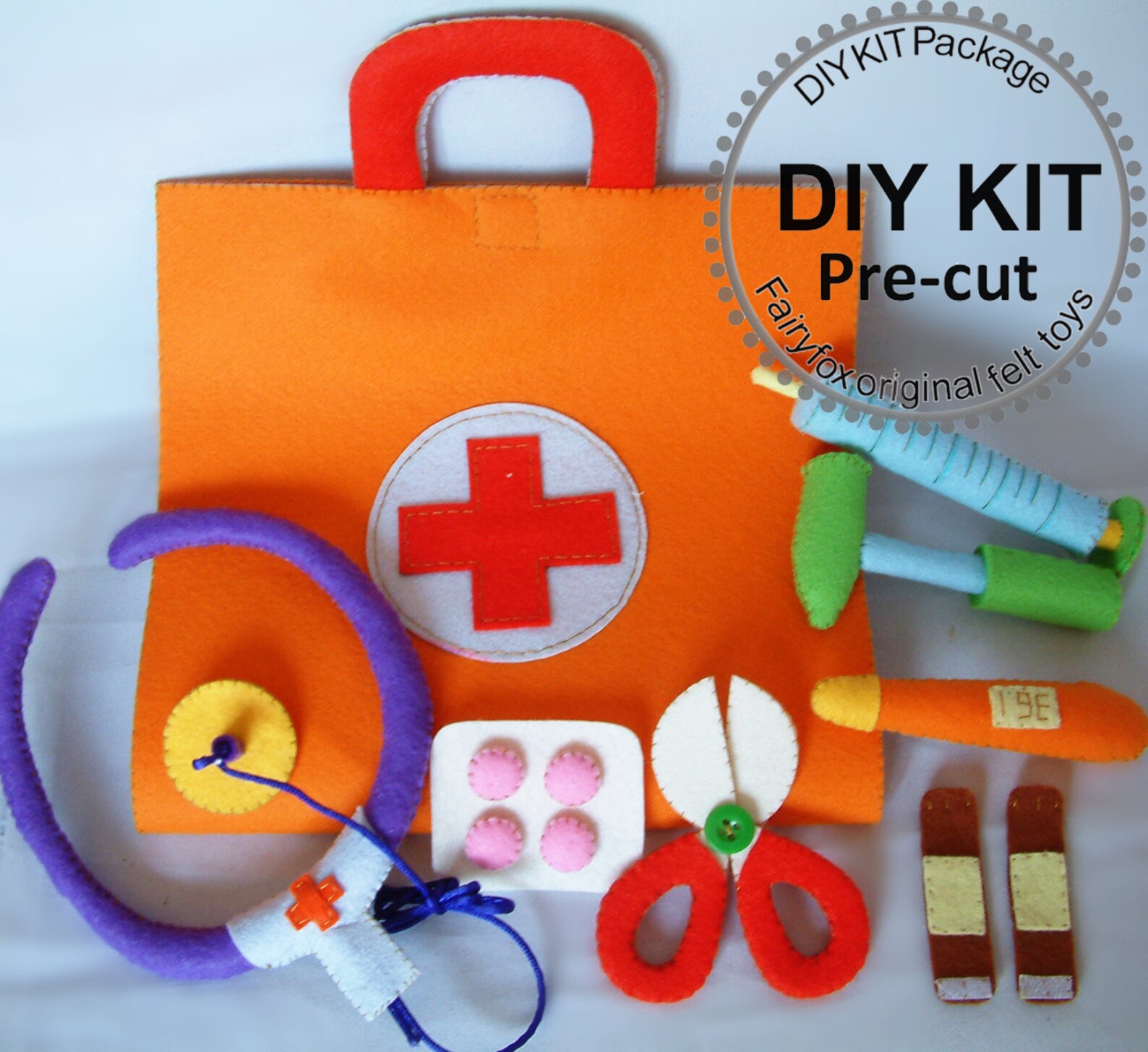 Felt toysFelt Medical bag Doctor SetKT22 Etsy