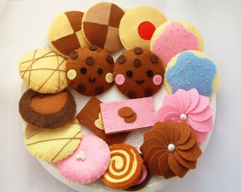 DIY felt Lovely Cookie set(11 in 1)--PDF Pattern via Email--F19