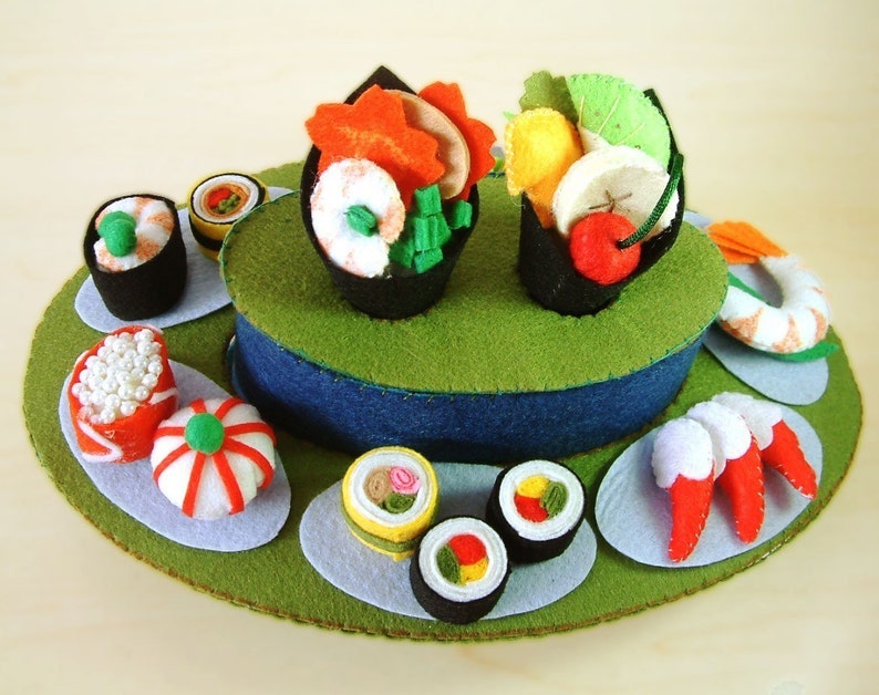 DIY felt Rotating Sushi set PDF PatternF22 image 2