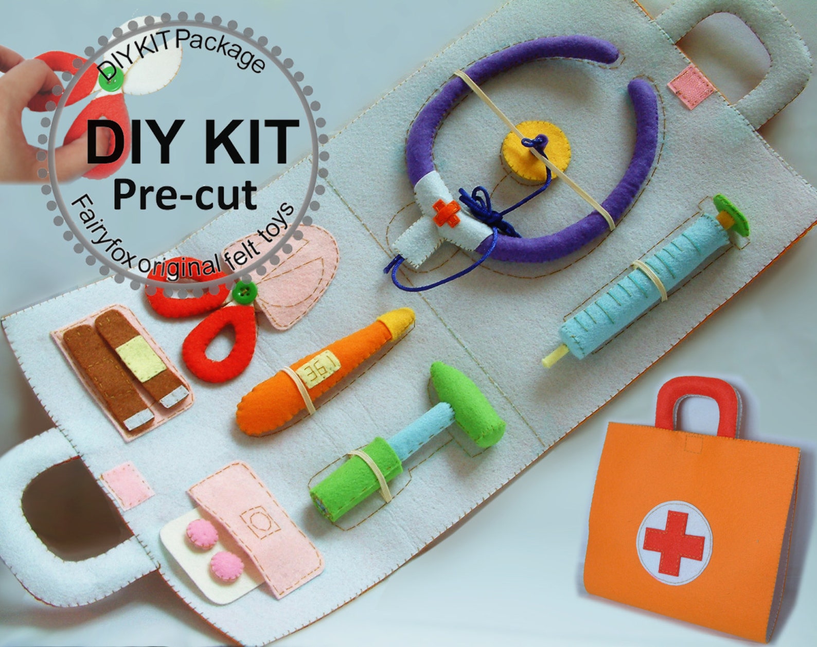 Felt toysFelt Medical bag Doctor SetKT22 Etsy