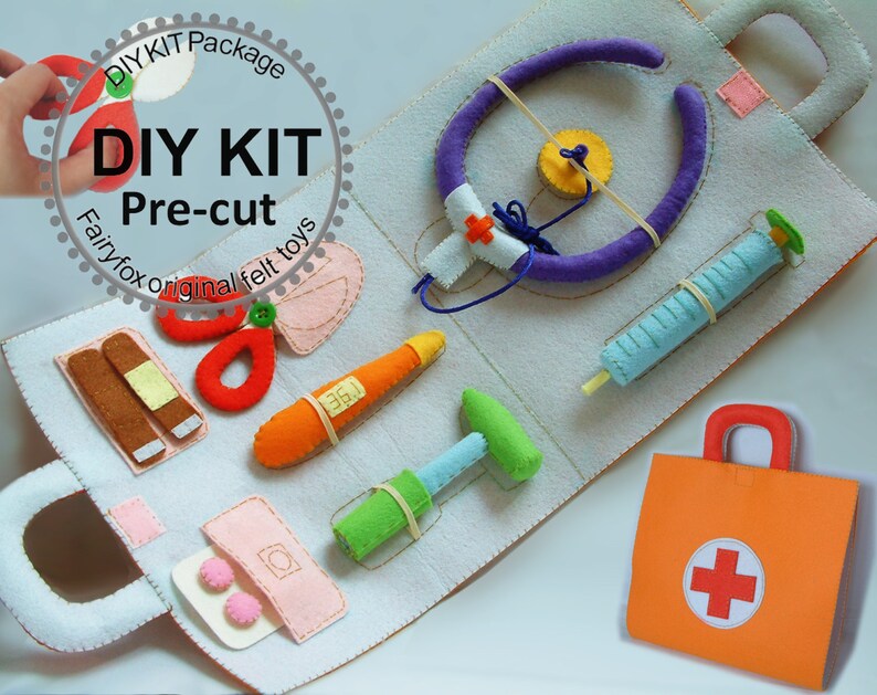 Felt toysFelt Medical bag Doctor SetKT22 Etsy