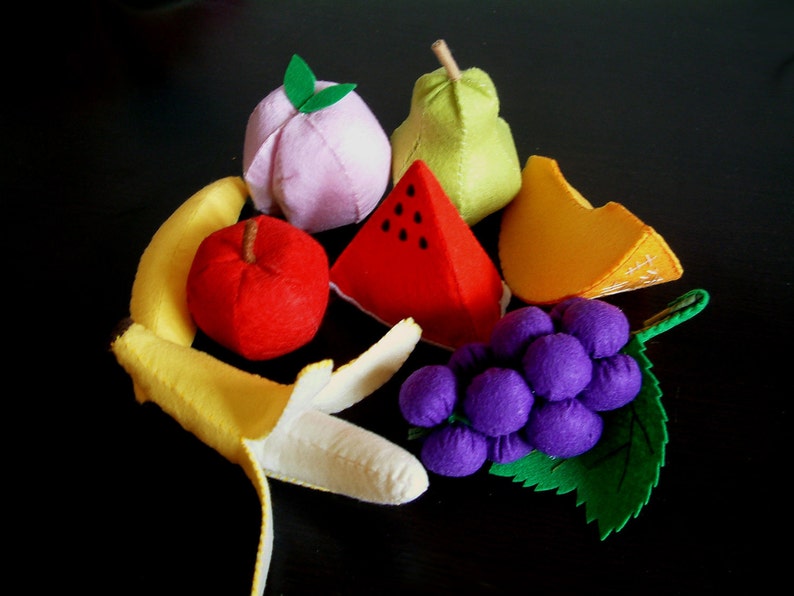 DIY Lovely fruit set 2Watermelon,banana,peach,pear,grape,honeymelonPDF Pattern via EmailV03 image 1