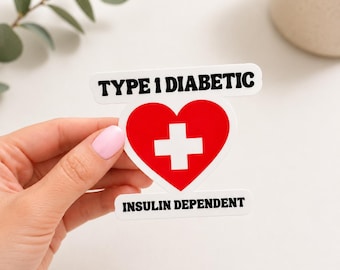 Pegatina de vinilo para personas insulinodependientes, calcomanía impermeable de vinilo para portátil o vaso para personas con diabetes tipo 1.