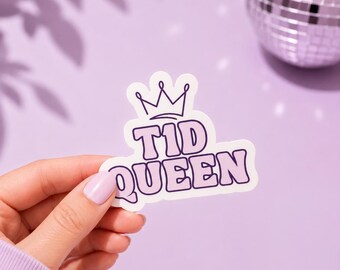 Pegatina de vinilo T1D Queen, calcomanía impermeable para diabetes tipo 1 para computadora portátil o vaso.