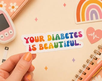 Pegatina de vinilo para diabetes tipo 1, calcomanía impermeable para portátil o vaso térmico.