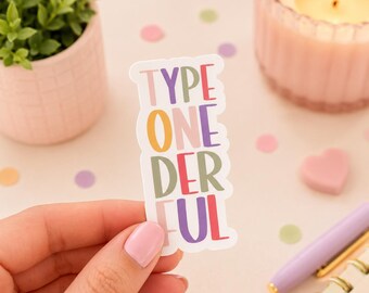 Naklejka winylowa typu One-derful, wodoodporna naklejka na cukrzycę typu 1