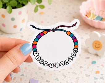 Type 1 Strong Friendship Bracelet Vinyl Sticker, T1D Waterproof Sticker for Laptop or Tumbler