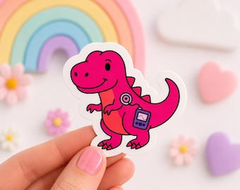 Dinosaur Insulin Pump Vinyl Sticker, Waterproof Type 1 Diabetes Laptop Tumbler Decal