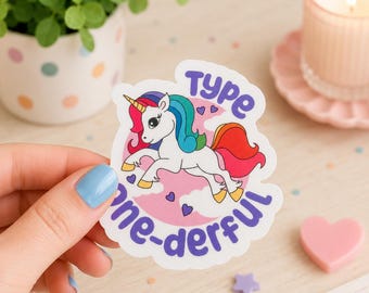 Pegatina de unicornio maravillosa para diabetes tipo 1, calcomanía de vinilo impermeable para portátil o vaso para diabetes tipo 1.