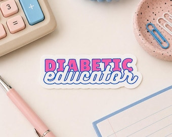 Naklejka winylowa dla edukatora diabetologicznego, wodoodporna naklejka na kubek na laptopa
