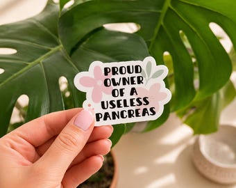 Useless Pancreas Vinyl Sticker, Waterproof T1D Diabetes Laptop Tumbler Decal