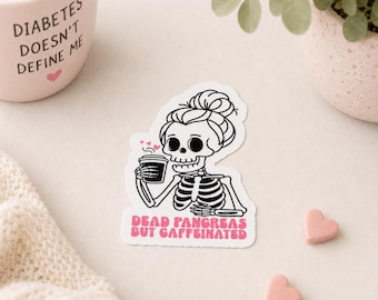 Pegatina de vinilo "Páncreas muerto", calcomanía impermeable para portátil/vaso térmico para diabetes tipo 1