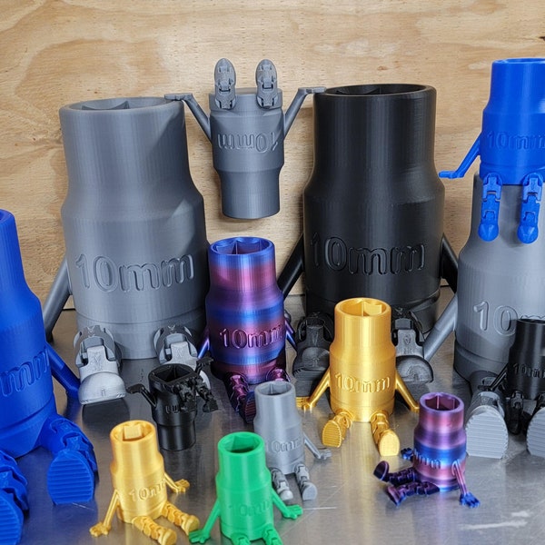 10mm Socket Buddy Figurine, Articulating Desk Toy, Stress Relief Gift