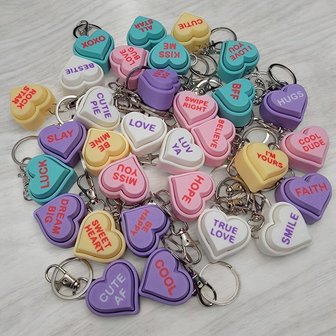 Conversation Heart Candy Clicker Bundles, Keychain, Wristlet, Bag Tag ...