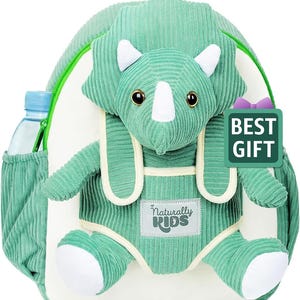 Sac à dos dinosaure vert pour garçons 4-5 ans, cadeaux dinosaure tricératops pour garçons, filles, sac à dos pour tout-petits