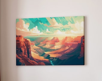 Art mural Grand Canyon, grande toile d'art murale, impression parc national, art mural surdimensionné, art mural tendance