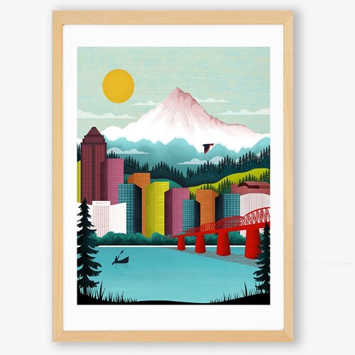Mt Hood Oregon Lavender Art Print Oregon Wall Art Portland Etsy