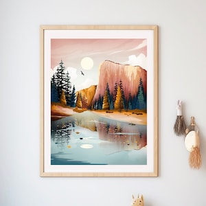 Yosemite Poster, California Wall Art, Yosemite Print, National Park Art, Adventure Nursery Art, Living Room Decor, Travel Gift