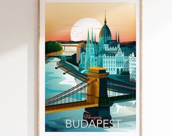 Boedapest afdrukken | Kunst aan de muur Boedapest | Boedapest-poster | Woonkamerafdrukken | Posterafdrukken van Boedapest | Boedapest wanddecoratie | Hongarije afdrukken