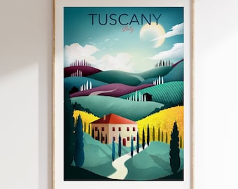 Tuscany Print | Italian Landscape | Italy Wall Art | Travel Poster | Italy Print | Tuscan Landscape Poster | Bedroom Wall Art