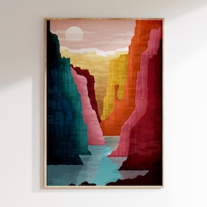Impresión del Gran Cañón, póster del Parque Nacional, arte mural de Arizona, póster de viaje, arte mural de paisaje, regalo de aniversario, arte mural grande