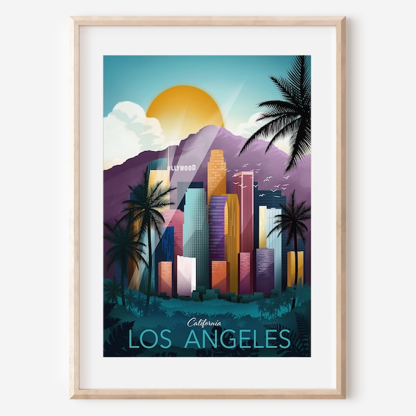 Los Angeles Print, California wall art, Los Angeles wall art, Travel Poster, Living Room Decor Office Wall Art, Gift, Souvenir