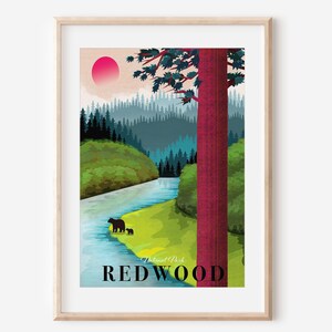 Redwood Print | Redwood Creek | California Wall Art | National Park Poster | Nursery Travel Print