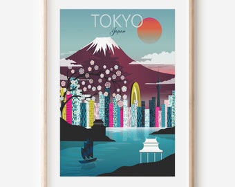 Tokyo Print | Japanese Wall Art | Asian Wall Art | City Skyline Art