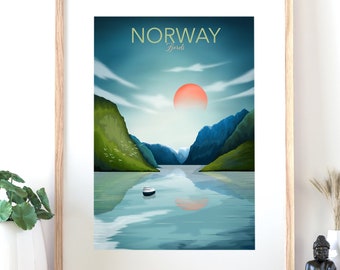 Norway Poster | Nordic Wall Art | Scandinavian Art | Travel Poster