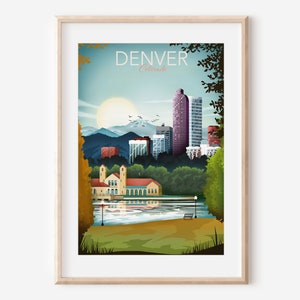 Denver Print | Colorado Print | Rocky Mountain | Travel Poster | Colorado Wall Art | Office Wall Art | Bedroom Wall Art | Living Room Art