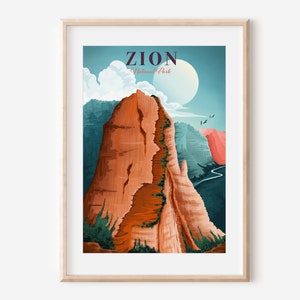 Zion National Park | Angels Landing | Adventure Wall Art | Utah Art | National Park Art | Zion Utah