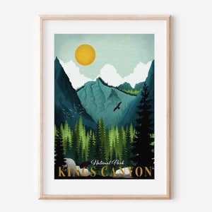 Kings Canyon Poster | California Wall Art | National Park Poster | Adventure Wall Art