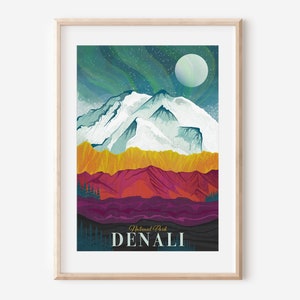 Denali Print | National Park Poster | Alaska Print | Mount McKinley