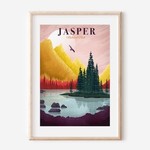 Canada Poster | Jasper National Park Poster | Canada Wall Art | Alberta Canada | Living Room Wall Decor | Canadian National Park Poster
