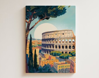 Rome mounted canvas, Italy Wall Art, Statement Wall Art, Large Canvas, Ready to hang art, Canvas Wall Art, Landscape Wall Art