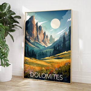 Dolomites Print, Italian Alps, Italy Wall Art, Travel Poster, Italy Print, Bedroom Wall Art, Travel Gift, Souvenir,