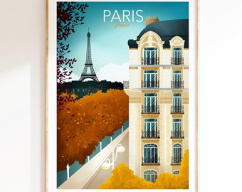 Paris Architecture Print, Perfect Living Room Wall Art, Travel Print, Travellers gift, Paris Wedding, CODE: Paris House