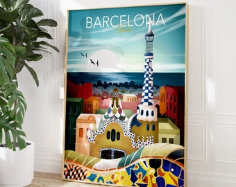Barcelona Poster, Spanje Wall Art, Barcelona Print, Barcelona Art, Wall Art, Spanje Prints, Spanje Decor, Reisdecor, Slaapkamer kunst aan de muur