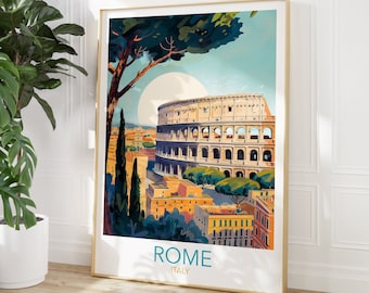 Italy Wall Art, Rome Print, Modern Travel Illustration, Rome Wall Art, Travel Lover Gift